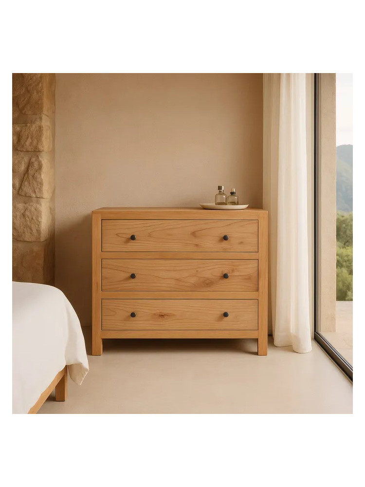 TEIDE 90x40 cómoda 3 cajones natural