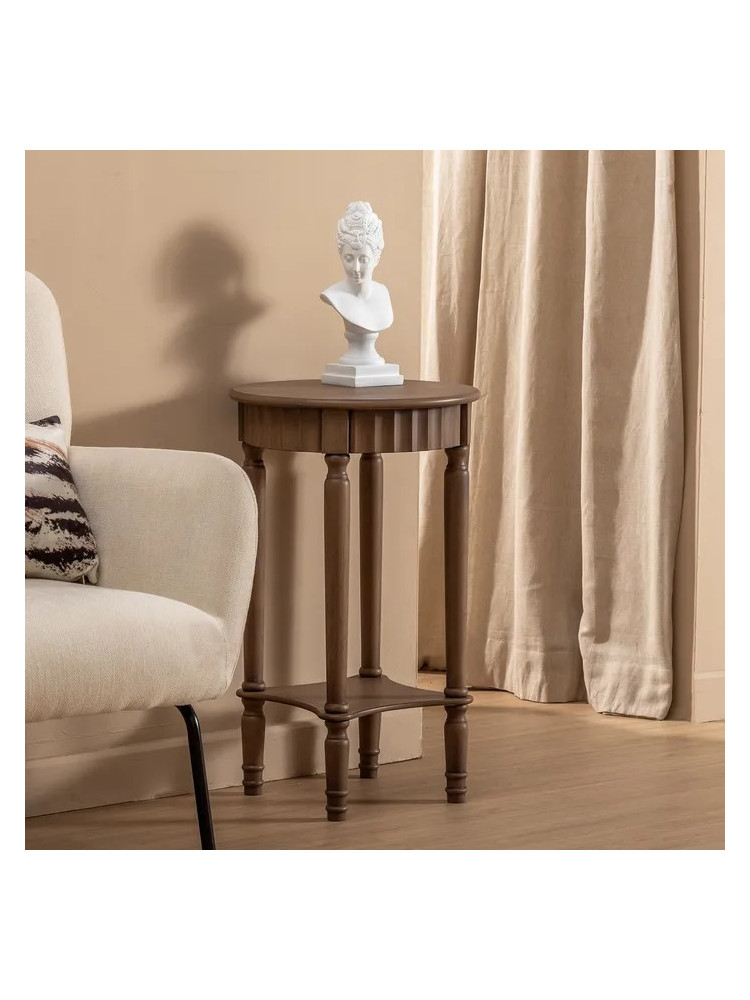 ANTIOQUIA redonda 40x40 mesa auxiliar marrón madera