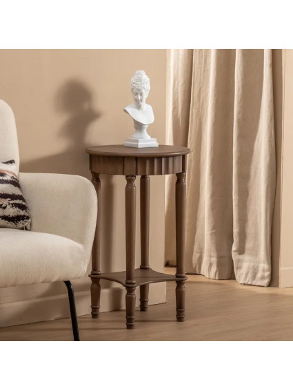 ANTIOQUIA redonda 40x40 mesa auxiliar marrón madera