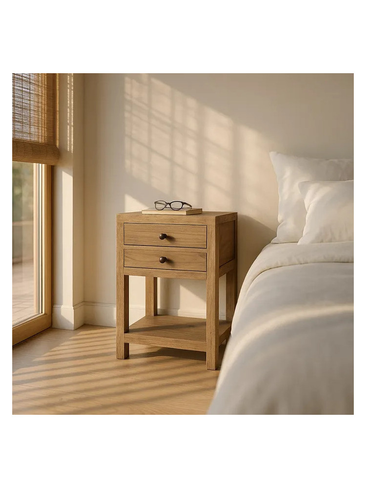 TEIDE 45x30 mesita balda 2 cajones natural