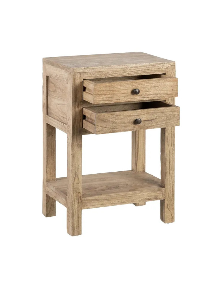 TEIDE 45x30 mesita balda 2 cajones natural