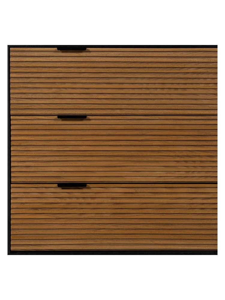 HÁBITO 104 X 40 cómoda negro-natural DM-madera