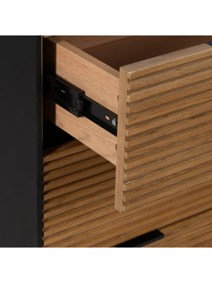 HÁBITO 104 X 40 cómoda negro-natural DM-madera