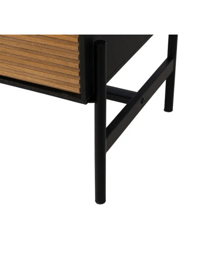 HÁBITO 104 X 40 cómoda negro-natural DM-madera