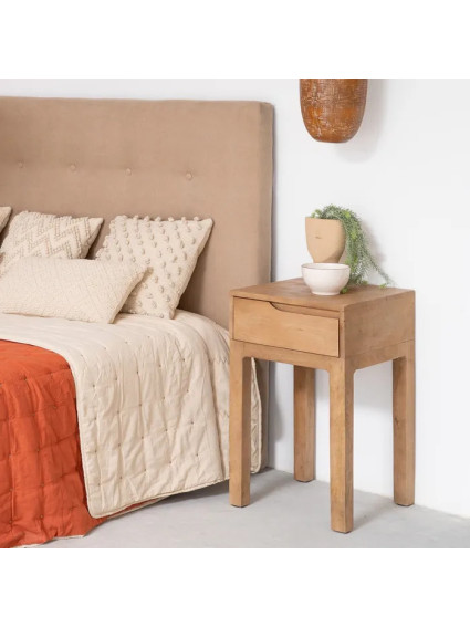 LOMA 40 X 40 mesita natural 1 cajón