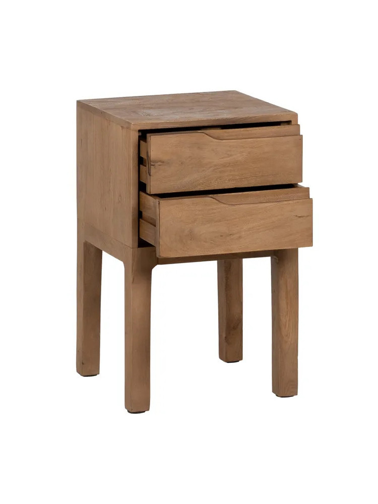 LOMA 40 X 40 mesita natural 2 cajones