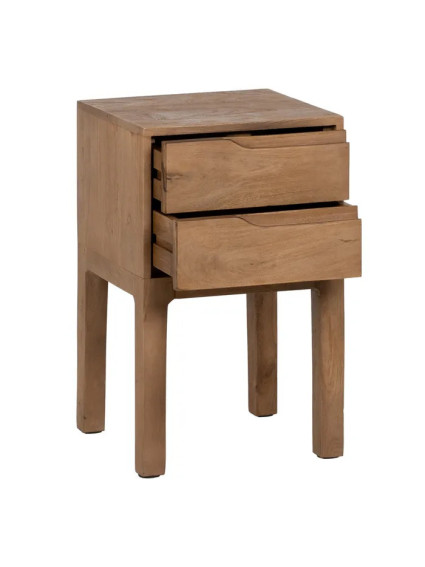 LOMA 40 X 40 mesita natural 2 cajones