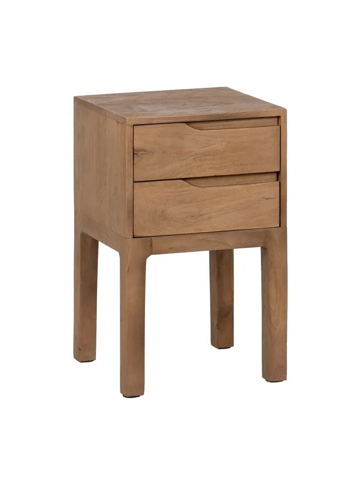 LOMA 40 X 40 mesita natural 2 cajones