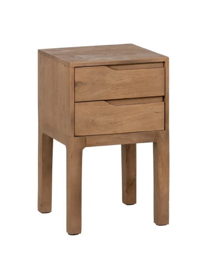 LOMA 40 X 40 mesita natural 2 cajones