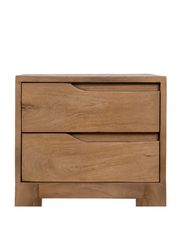 LOMA 40 X 40 mesita natural 2 cajones