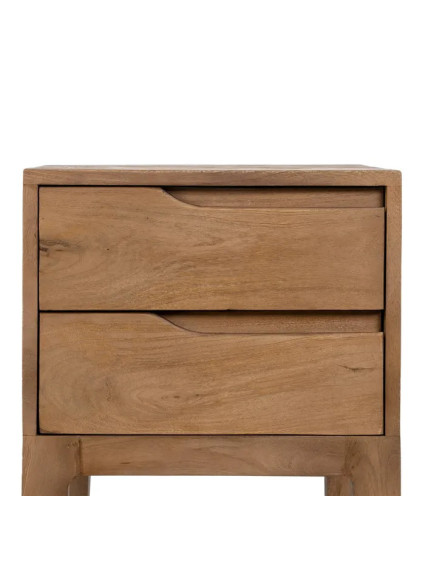 LOMA 40 X 40 mesita natural 2 cajones