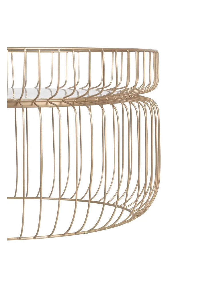 SENDA 72 X 72 | Mesa de centro colonial de hierro dorado y mármol