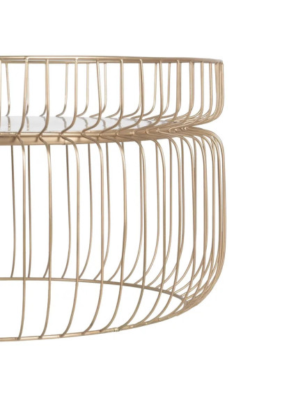 SENDA 72 X 72 | Mesa de centro colonial de hierro dorado y mármol