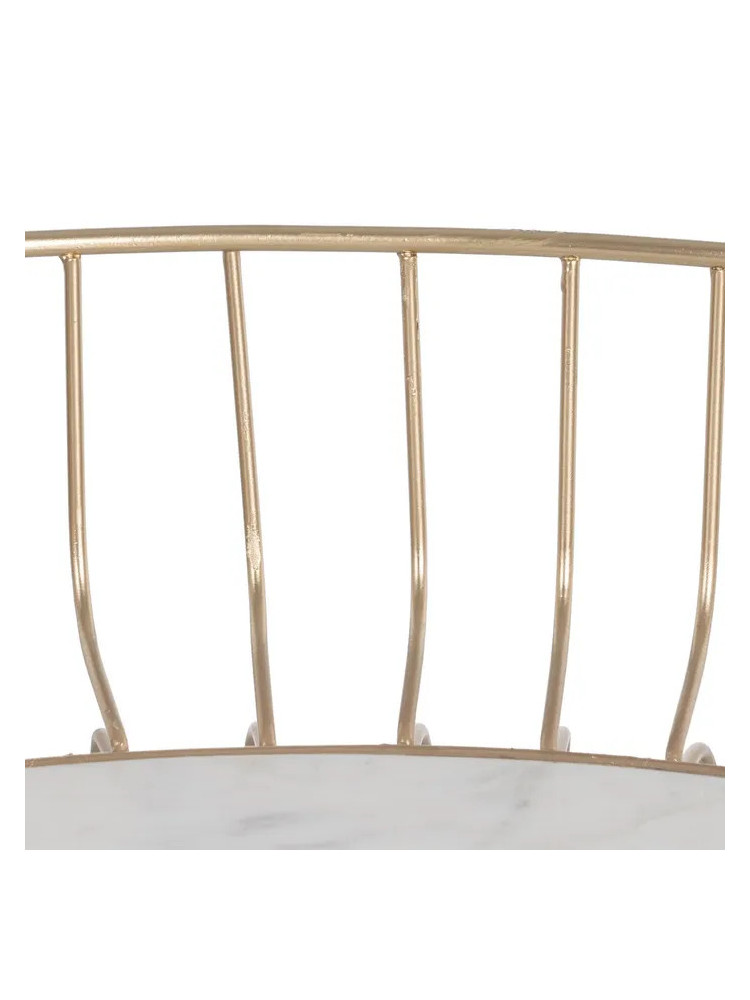 SENDA 72 X 72 | Mesa de centro colonial de hierro dorado y mármol