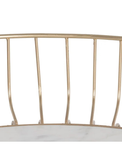 SENDA 72 X 72 | Mesa de centro colonial de hierro dorado y mármol