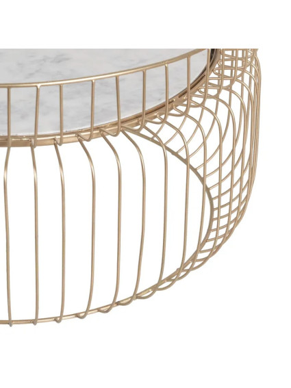 SENDA 72 X 72 | Mesa de centro colonial de hierro dorado y mármol