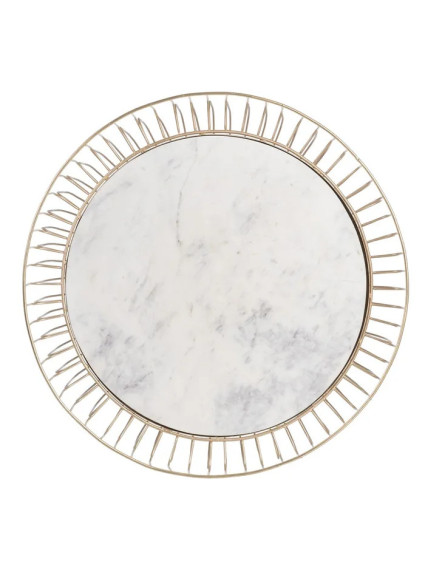 SENDA 72 X 72 | Mesa de centro colonial de hierro dorado y mármol