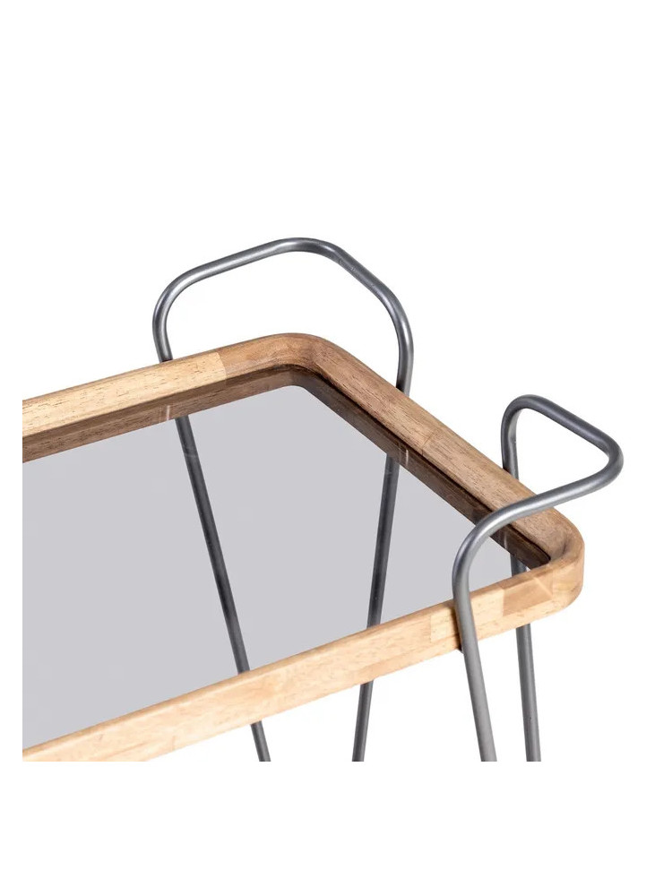 BRINDA 62 X 38 camarera rectangular negro-metal natural