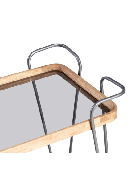 BRINDA 62 X 38 camarera rectangular negro-metal natural