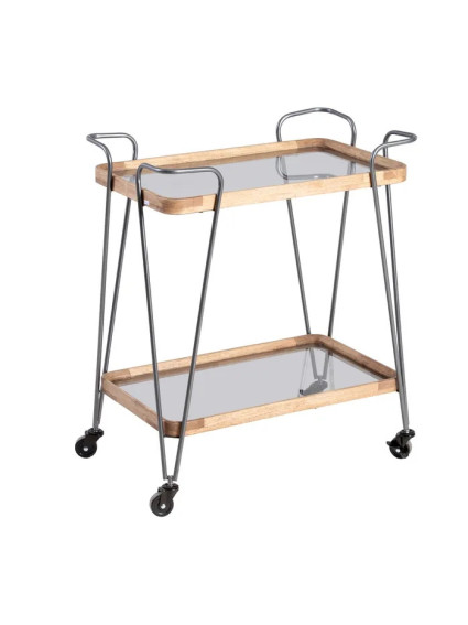 BRINDA 62 X 38 camarera rectangular negro-metal natural