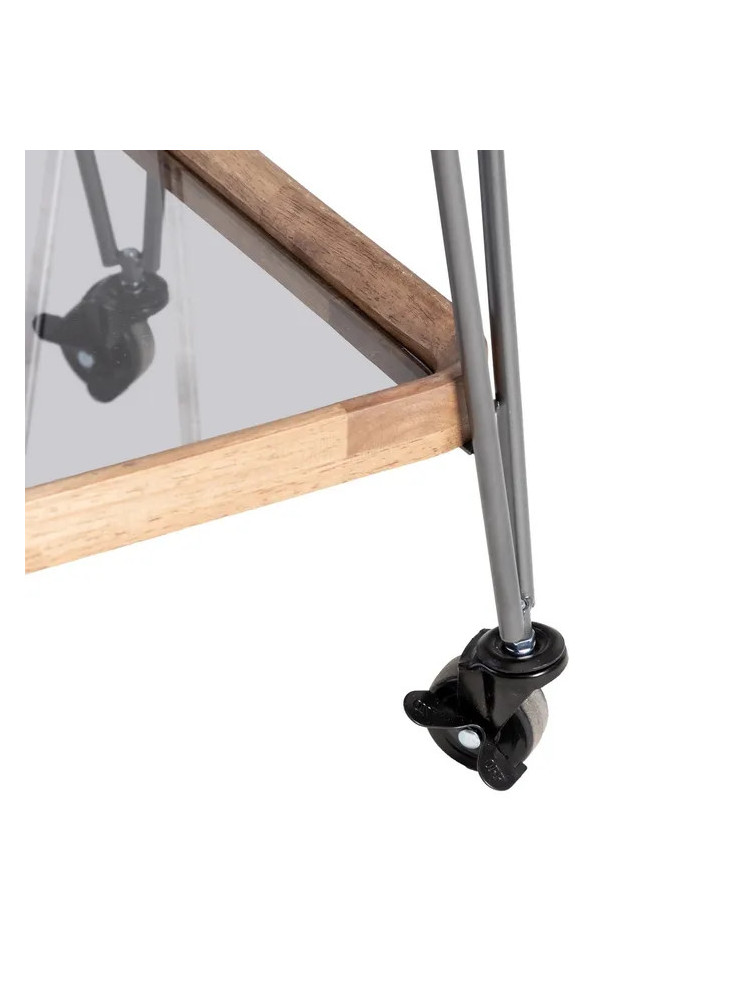 BRINDA 62 X 38 camarera rectangular negro-metal natural