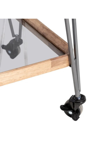 BRINDA 62 X 38 camarera rectangular negro-metal natural