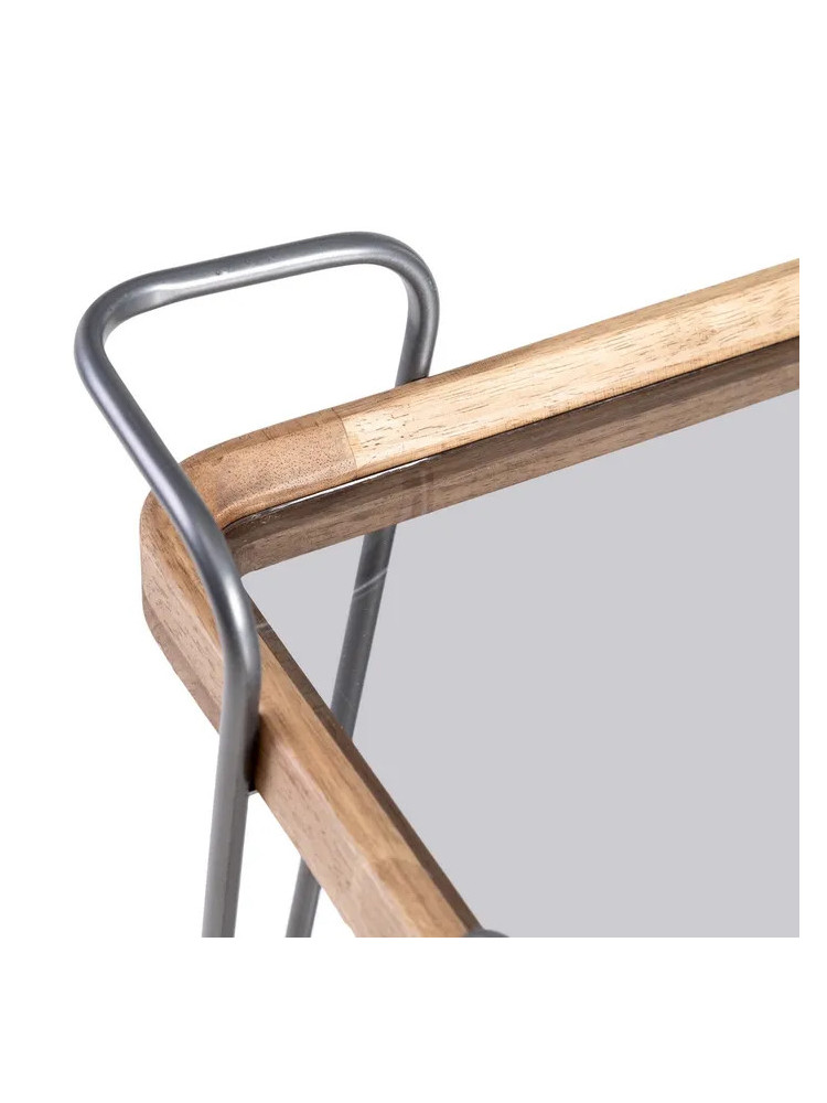 BRINDA 62 X 38 camarera rectangular negro-metal natural