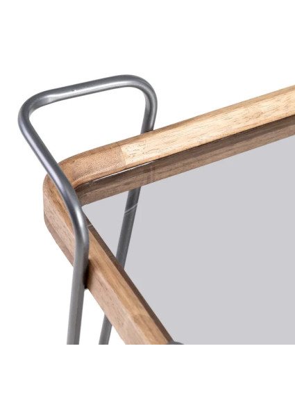 BRINDA 62 X 38 camarera rectangular negro-metal natural