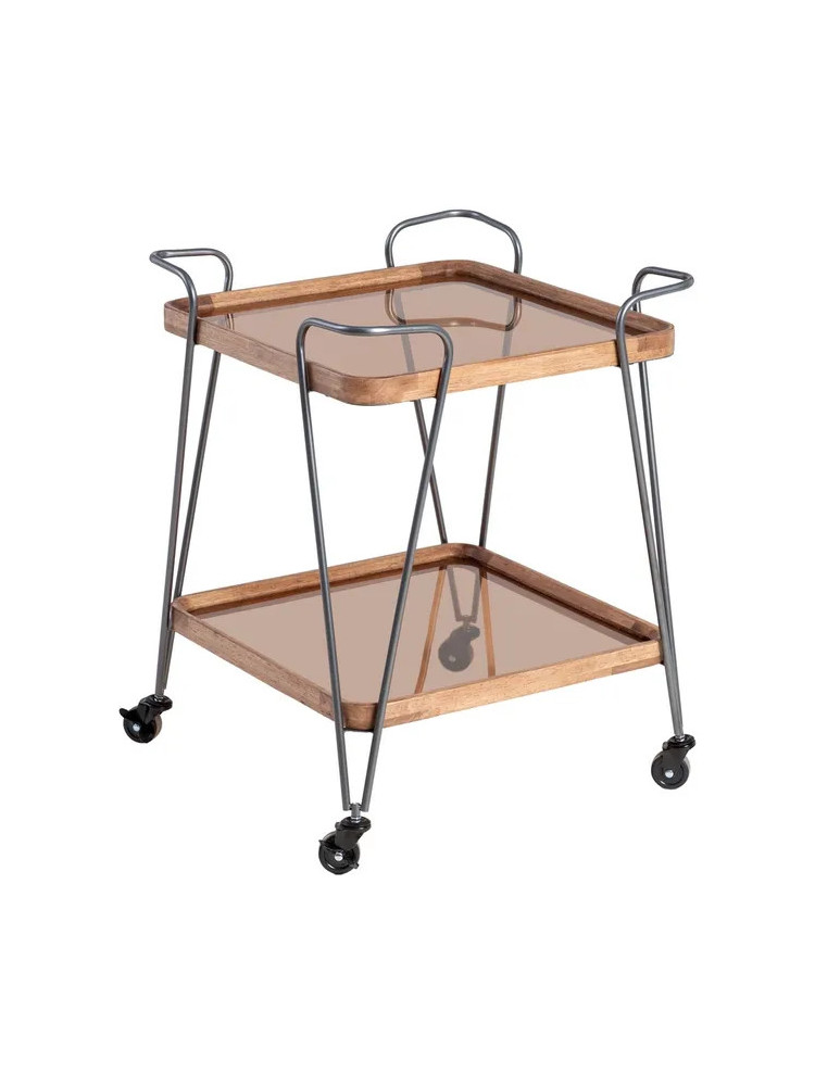 BRINDA 62 X 38 camarera cuadrada negro-metal natural