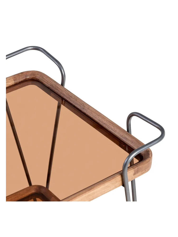 BRINDA 62 X 38 camarera cuadrada negro-metal natural