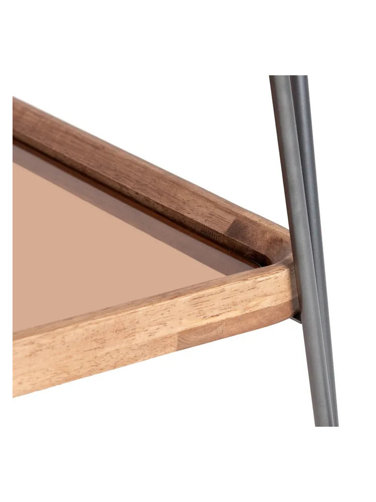 BRINDA 62 X 38 camarera cuadrada negro-metal natural