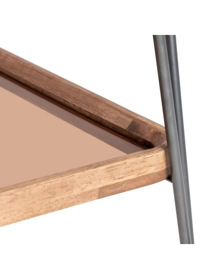 BRINDA 62 X 38 camarera cuadrada negro-metal natural