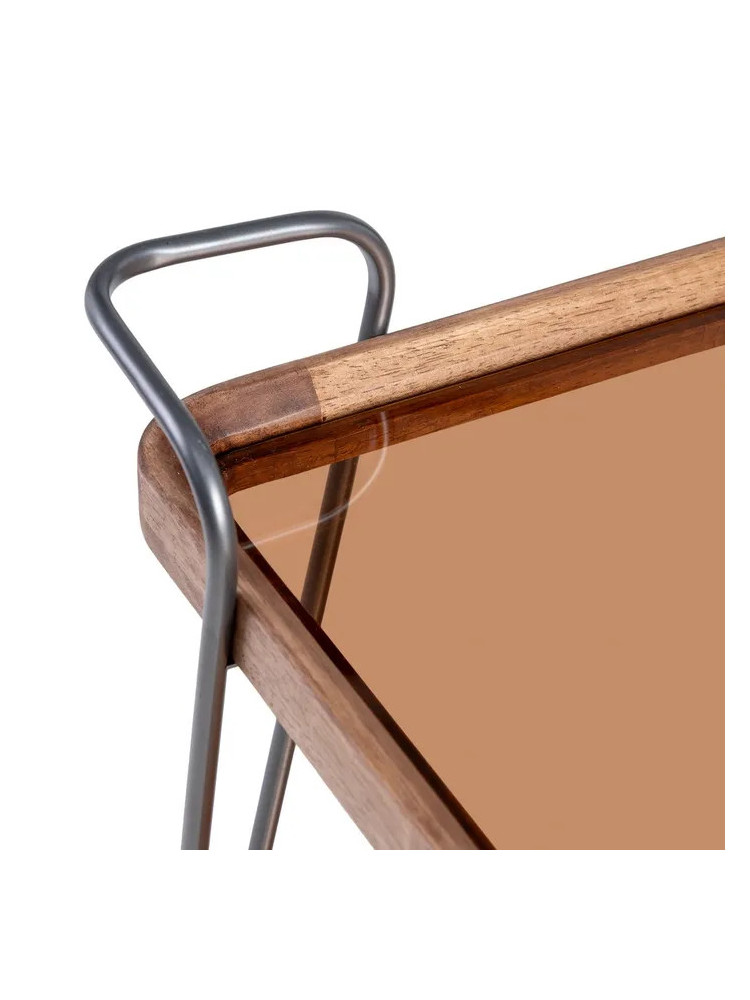 BRINDA 62 X 38 camarera cuadrada negro-metal natural