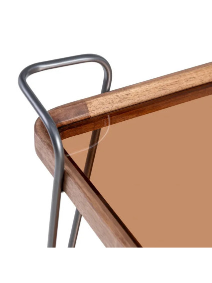 BRINDA 62 X 38 camarera cuadrada negro-metal natural