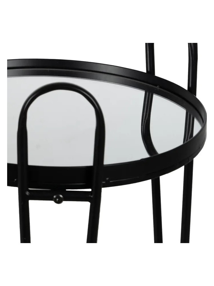 TRAGO 40 X 40 camarera negro metal-cristal