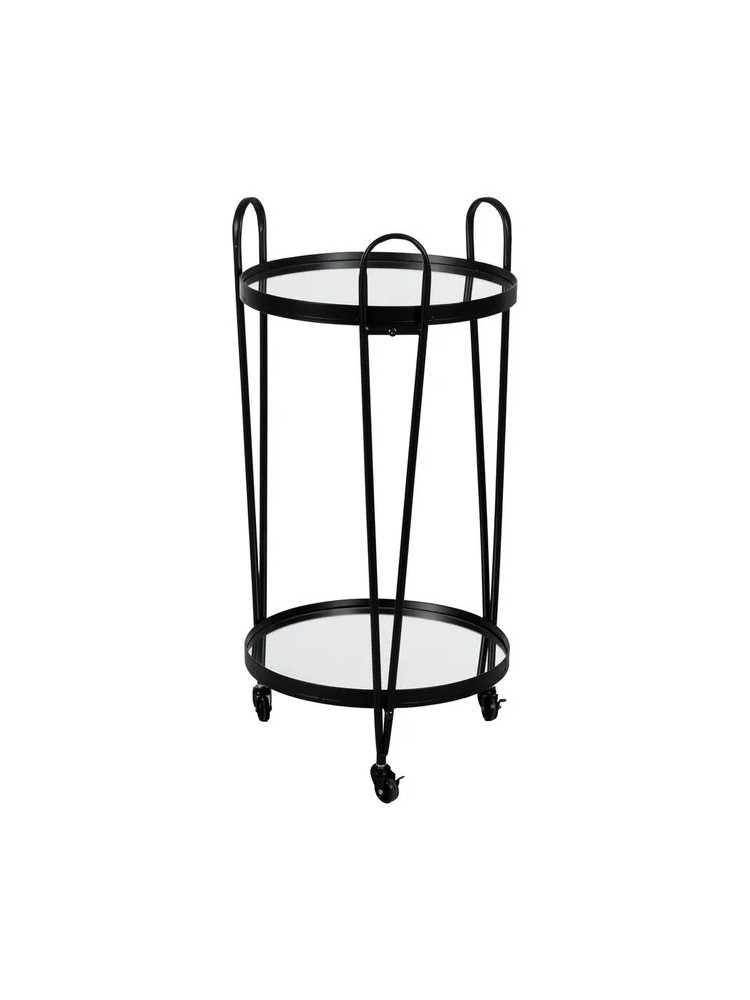 TRAGO 40 X 40 camarera negro metal-cristal