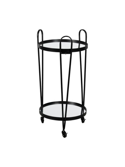 TRAGO 40 X 40 camarera negro metal-cristal