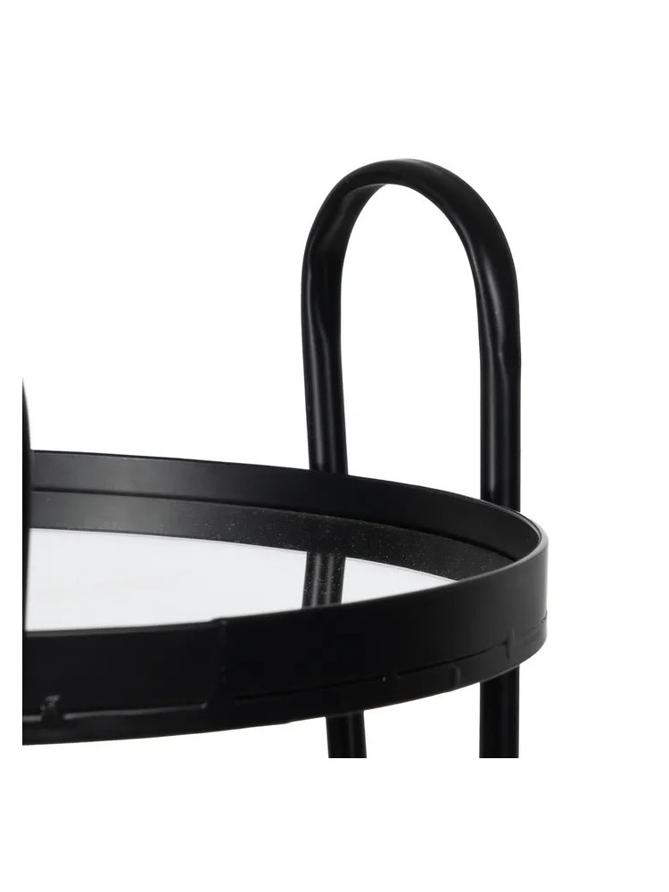 TRAGO 40 X 40 camarera negro metal-cristal