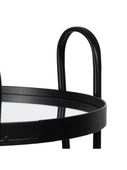 TRAGO 40 X 40 camarera negro metal-cristal