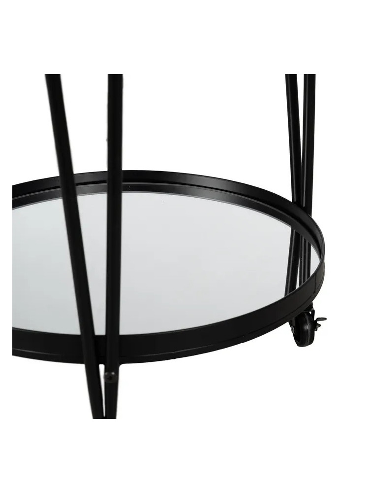 TRAGO 40 X 40 camarera negro metal-cristal