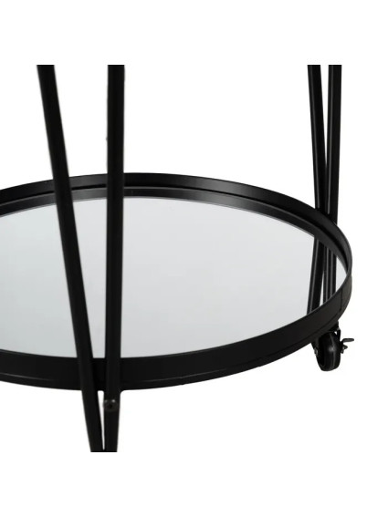 TRAGO 40 X 40 camarera negro metal-cristal