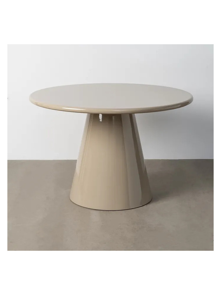 REFLEJO 120 X 120 mesa comedor brillo taupe