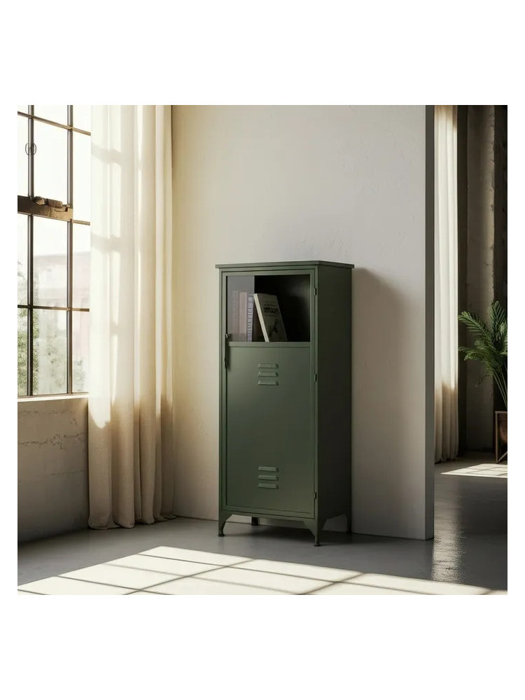 CHICAGO 48 X 35 mueble auxiliar metal-cristal