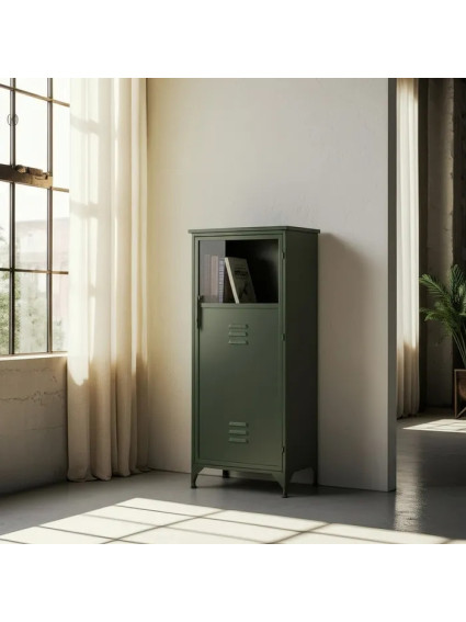 CHICAGO 48 X 35 mueble auxiliar metal-cristal