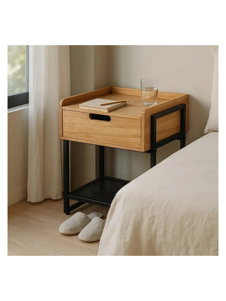 TEXAS 45 X 41 mesita natural-negro