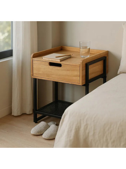 TEXAS 45 X 41 mesita natural-negro