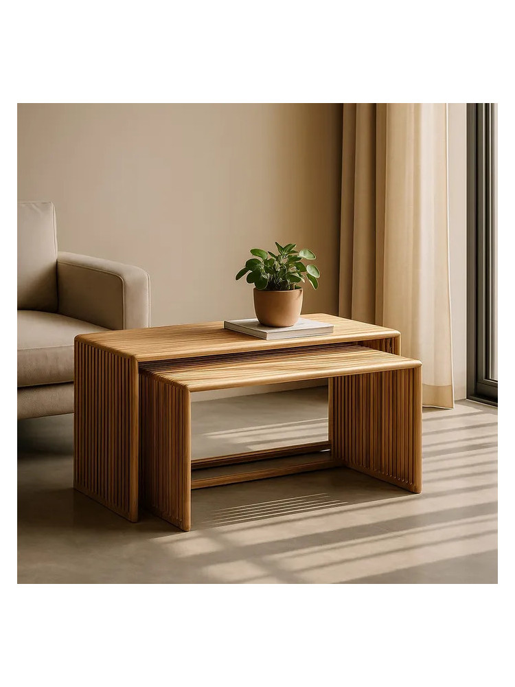 Set de 2 mesas de centro colonial