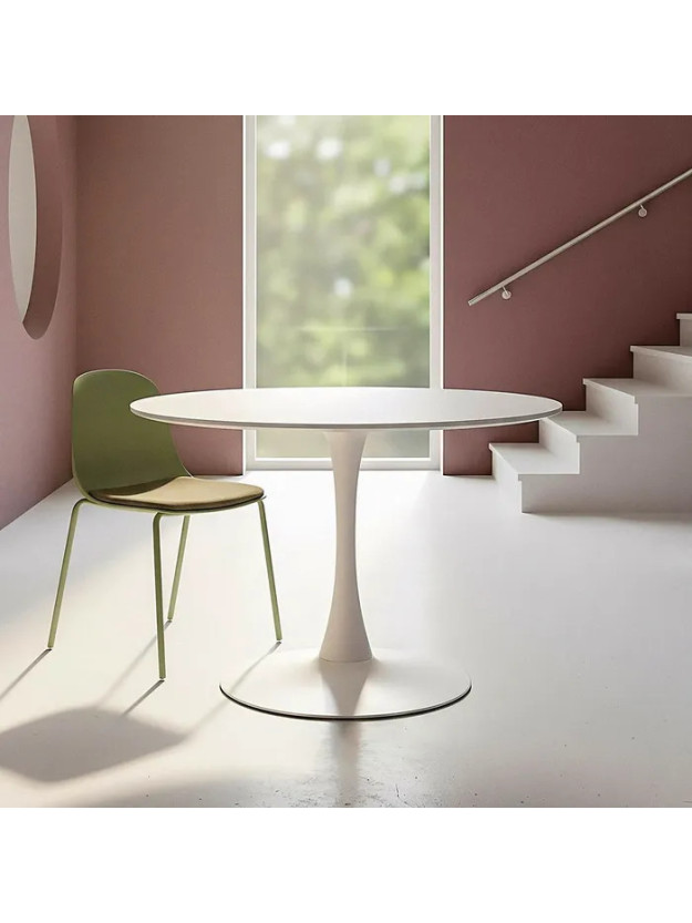 DELIRIO BLANCA 100 X 100 mesa comedor DM-metal