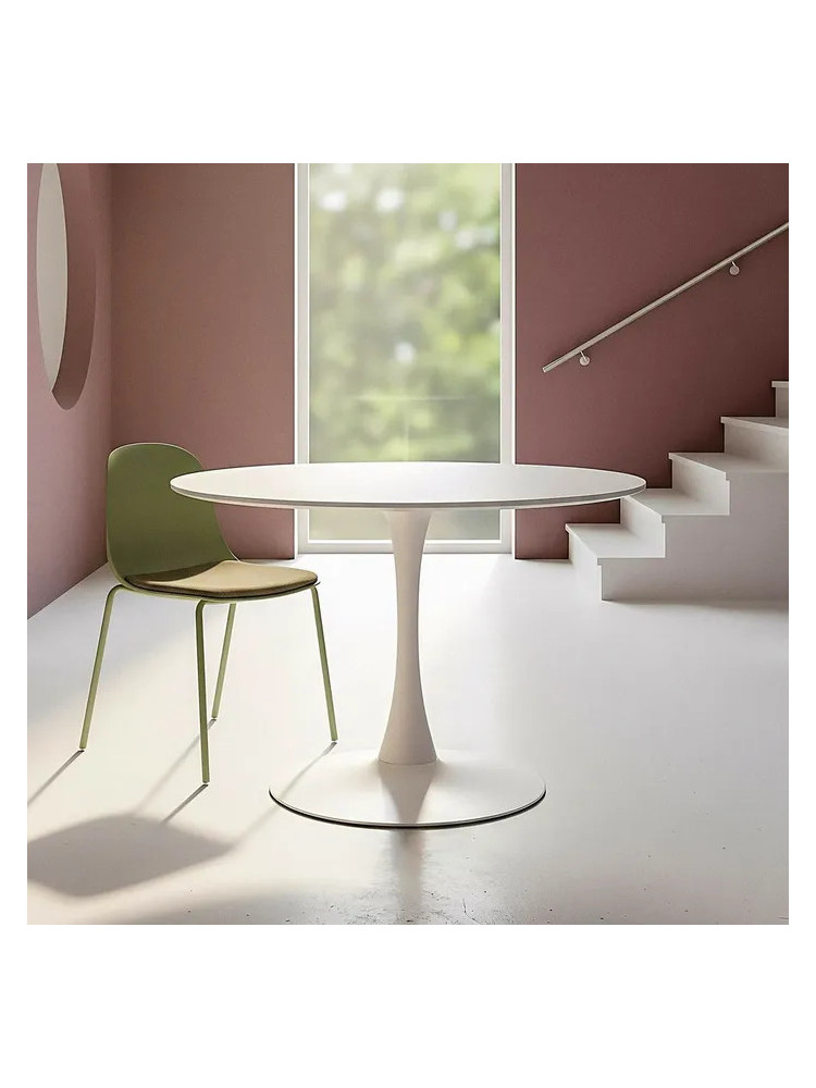 DELIRIO BLANCA 100 X 100 mesa comedor DM-metal