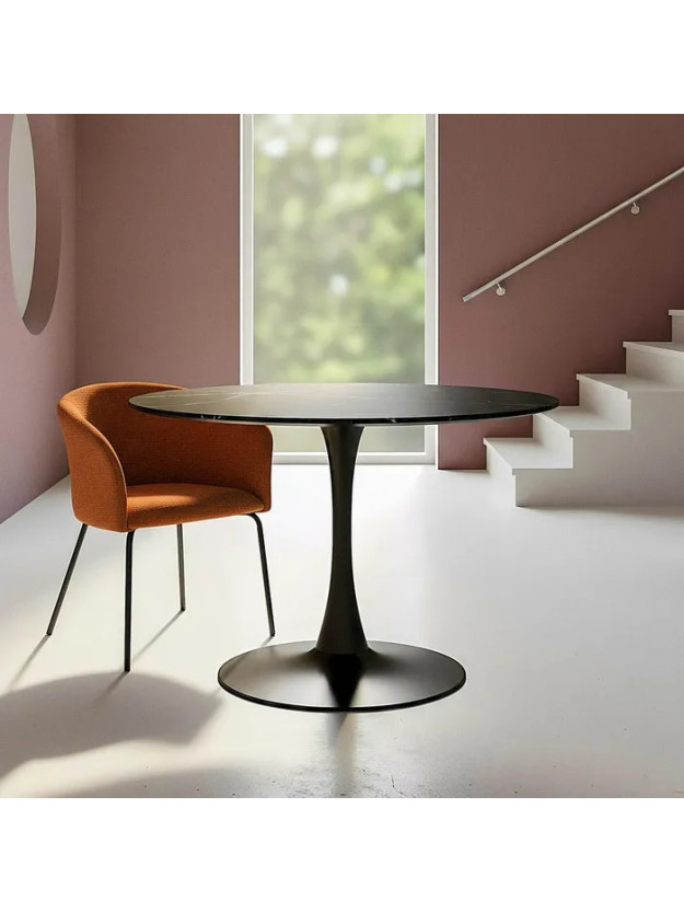 DELIRIO NEGRA 100 X 100 mesa comedor DM-metal